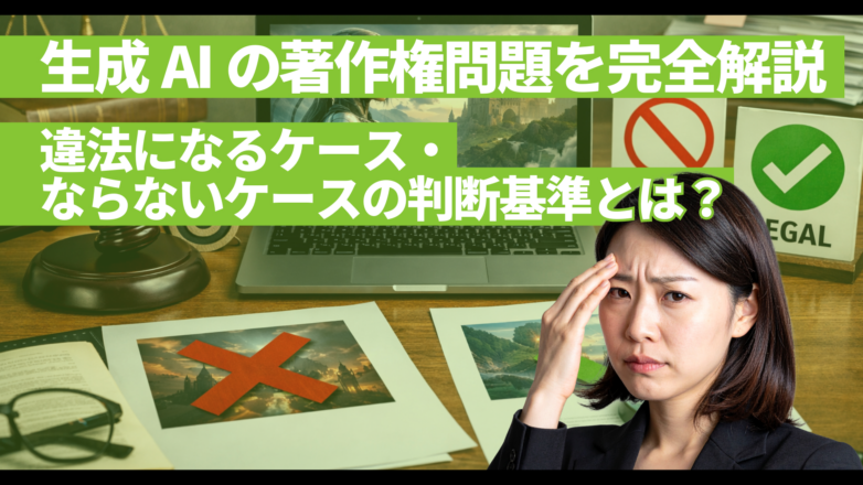 生成AIの著作権問題を完全解説｜違法になるケース・ならないケースの判断基準のイメージサムネイル画像